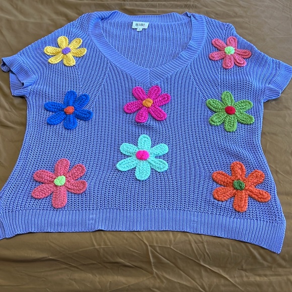 BiBi Trendy Daisy Knit Top by BiBi - Picture 9 of 9